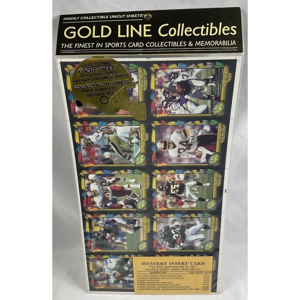 Gold Line Collectables Uncut Football Cards New Unopened